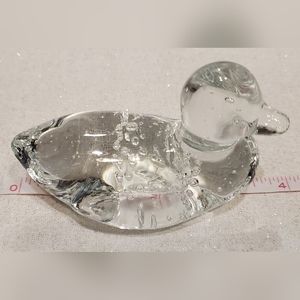 Vintage Lead crystal duck figurine 4"